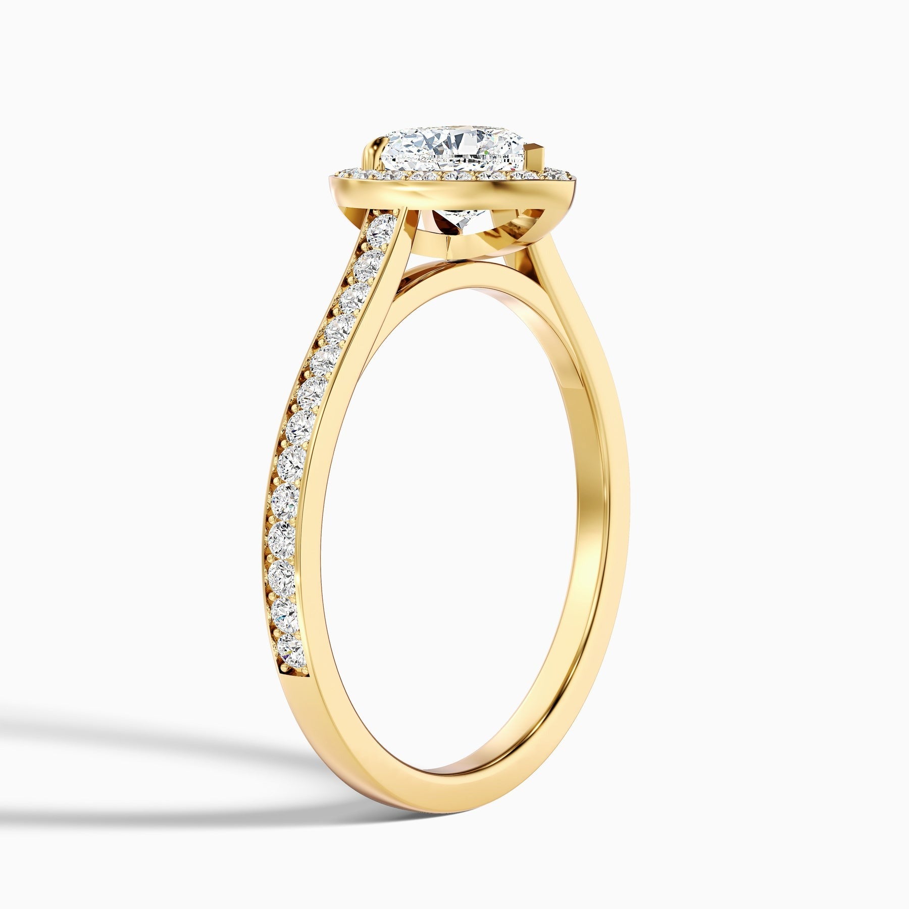 Starlight 1 Carat Heart Shaped Halo Pave Lab Grown Diamond Ring
